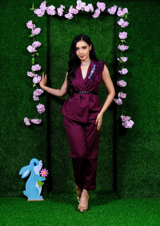 Dalma Wine Pant suit
