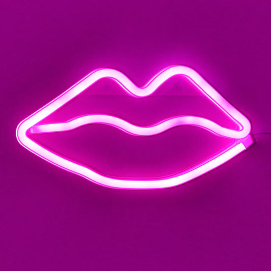 Pink Lips Wall LED Neon Light Sign