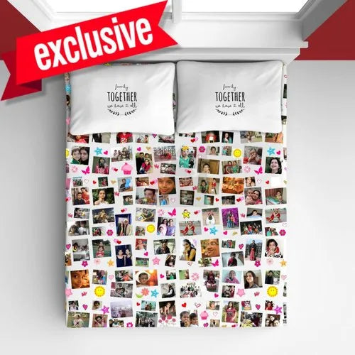 Photo collage Bed Sheet