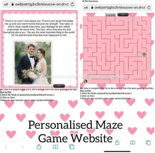 Personalised maze Game website
