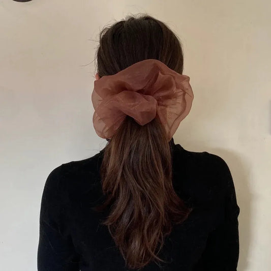 Brown Organza Cloud Scrunchie