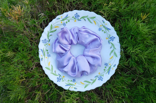 Lilac Satin Scrunchie