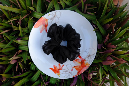 Black Organza Scrunchie