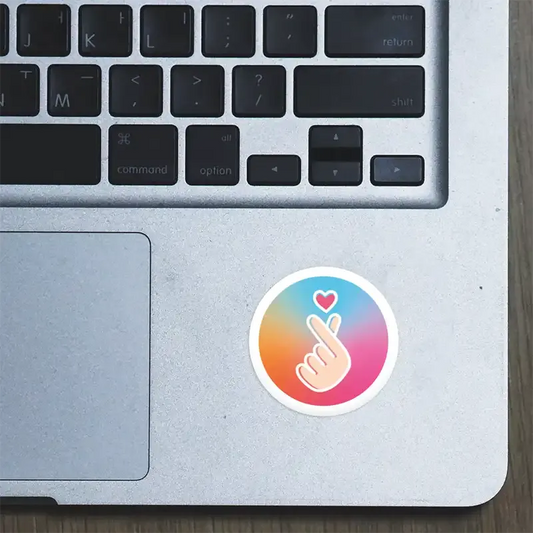 Finger Heart Laptop Sticker