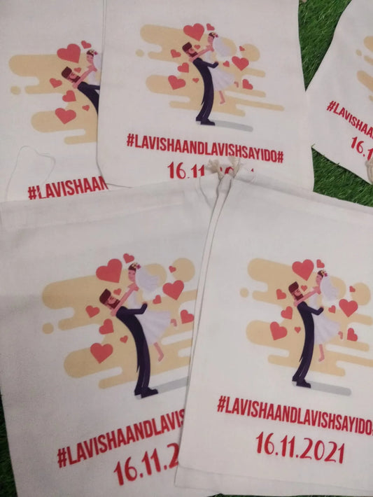 Personalised drawstring bag