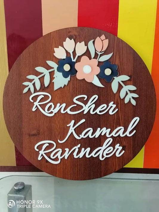 Flower name plate