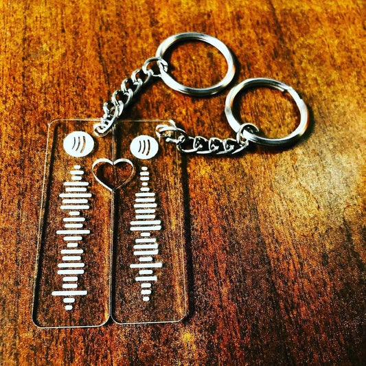 Couple Glass Spotify Keychain Valentines Combo