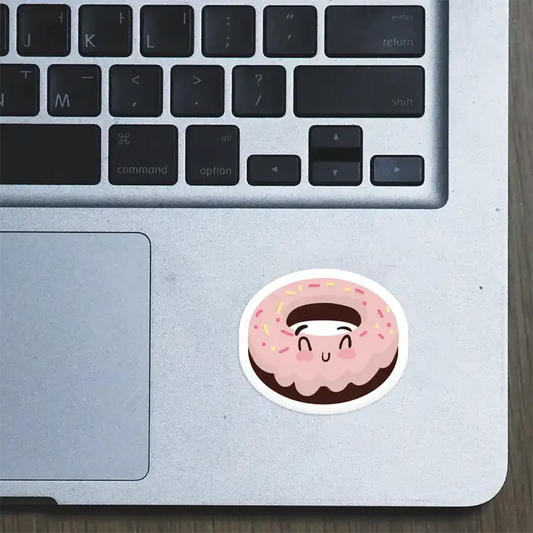 Happy Doughnut Laptop Sticker