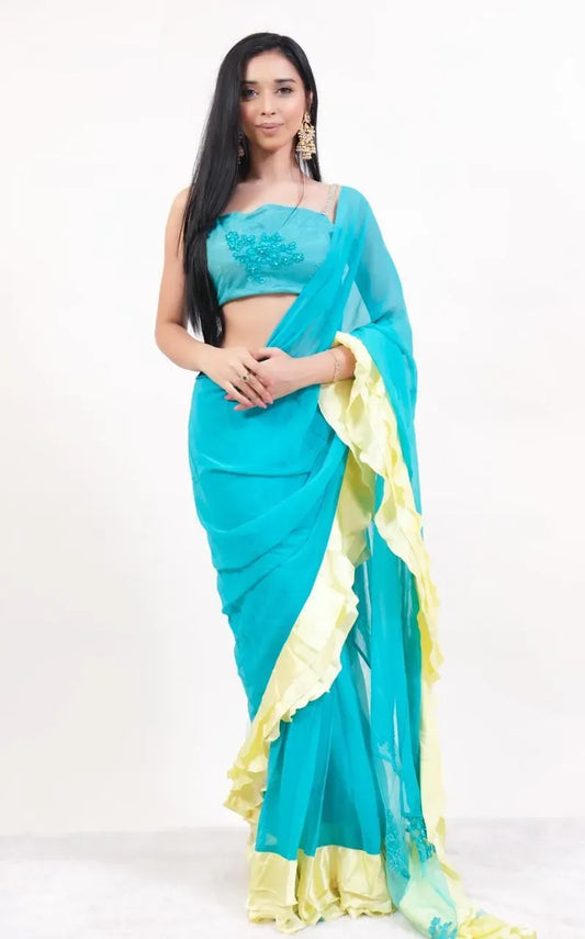 Queen Frill - 1 Minute Saree
