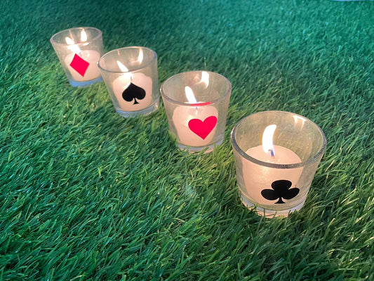 Poker theme tealight candles