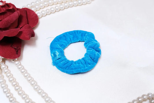 Velvet  Blue skinny Scrunchie
