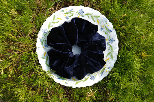 Royal Blue velvet scrunchie