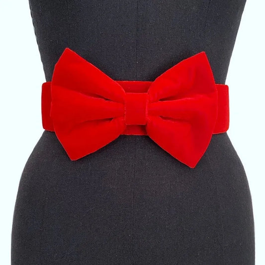 Red Velvet Bow Belt