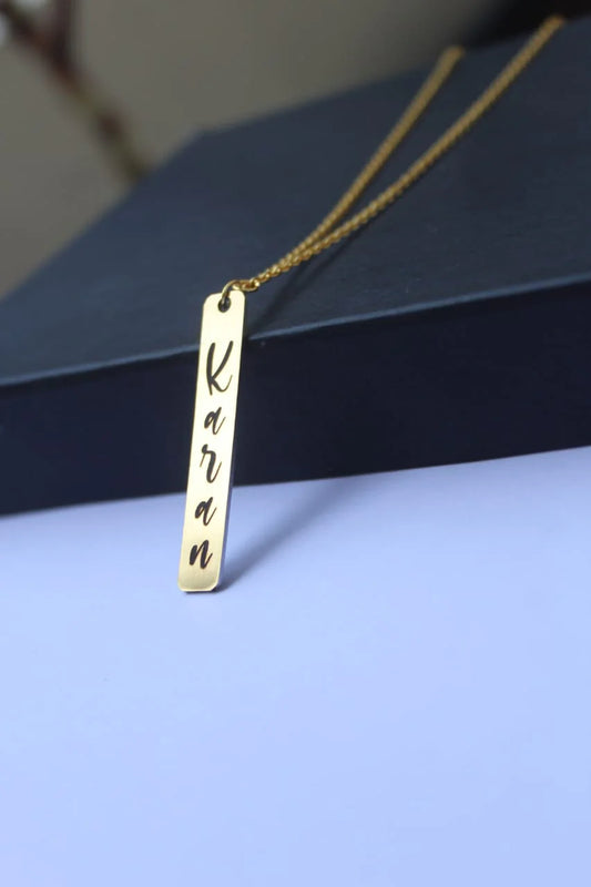 2D Gold Bar Pendant