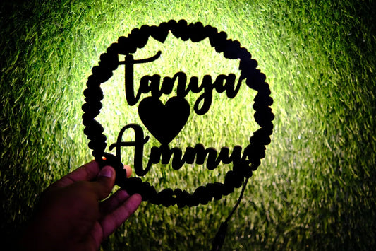 Led Ring Fire Name Lamp