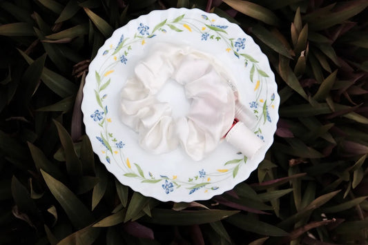White Satin Wallet Scrunchies
