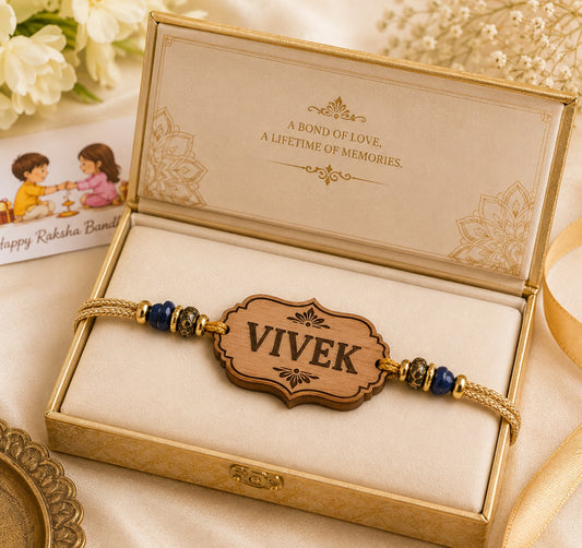Personalized Wooden Name Rakhi