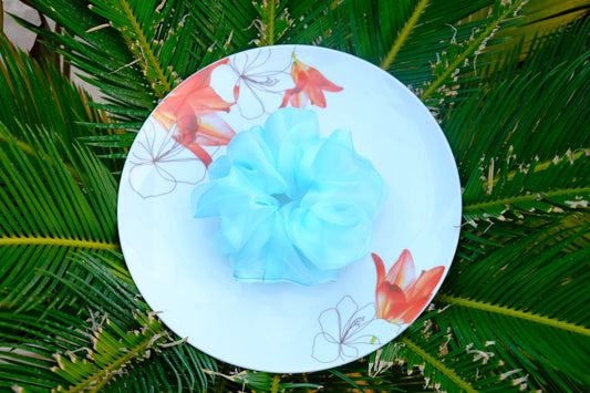Sky blue Organza Scrunchie