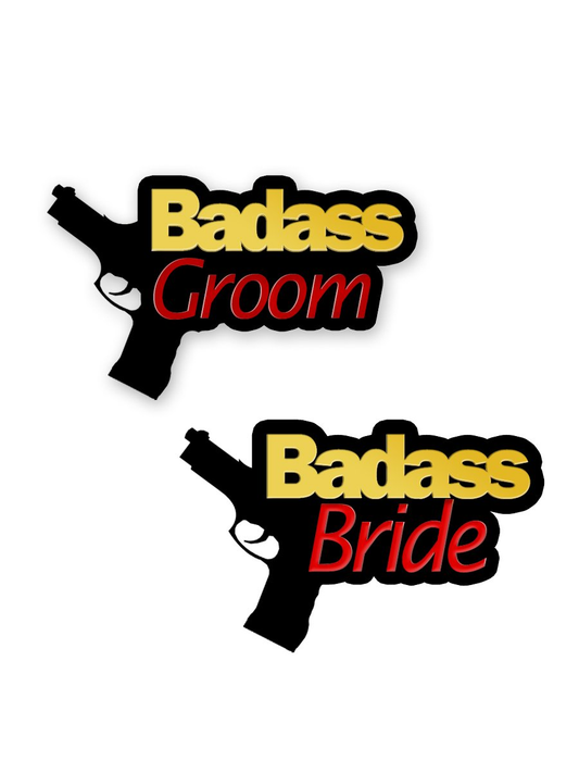 Badass Groom and Bride Brooch