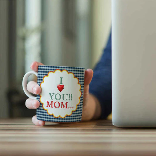 I Love You Mom Coffee Mug & Coaster Combo