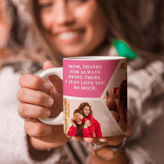 Personalised Love You Mom Photo With Name Coffee Mug