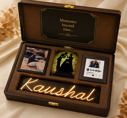 Personalized Photo Frame & Neon Name Gift Box