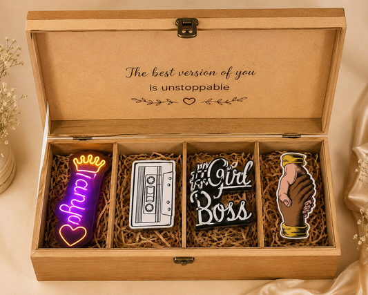 Personalized Neon Name & Fridge Magnet Gift Box