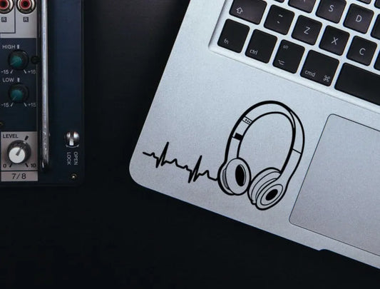 Headphone laptop sticker