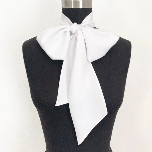 White Satin BIG Bow Scraf