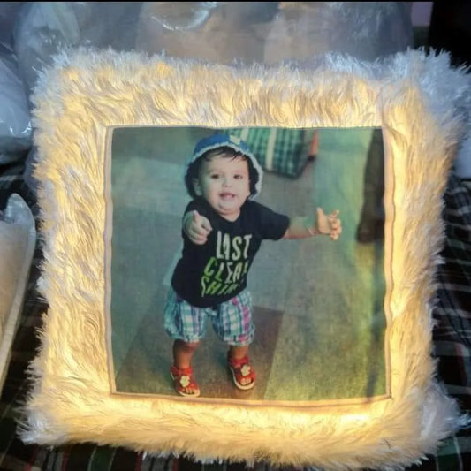 Led Square fur cushion