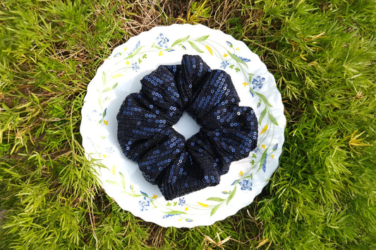 Royal Blue Sequence Scrunchie