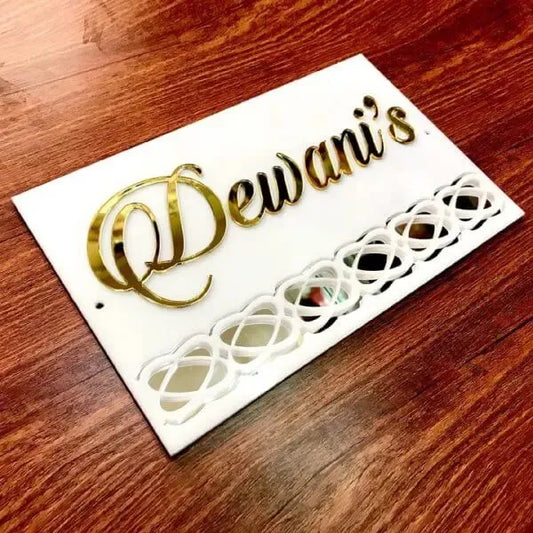 White Acrylic Name Plate