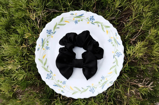 Black Bow Scrunchie