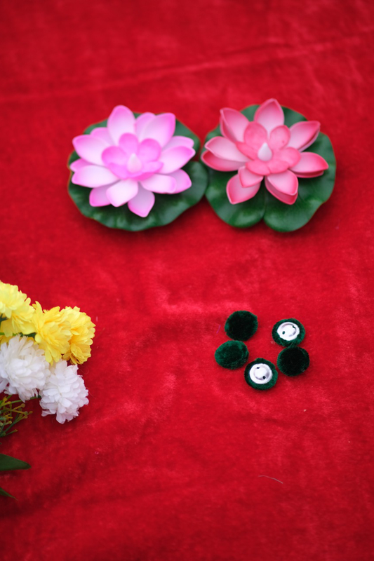 Green velvet Button Pack of 5