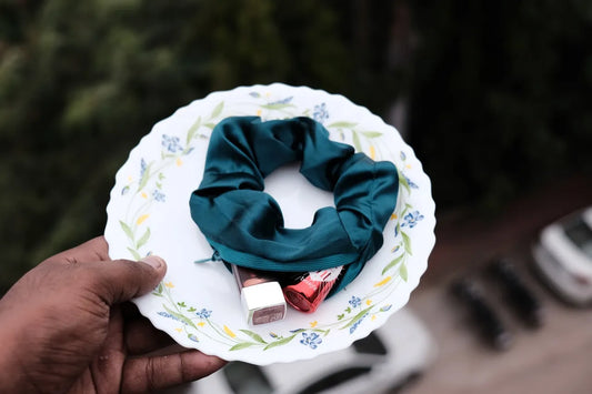 Emerald Satin Wallet Scrunchies