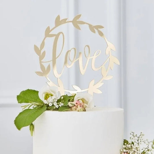 Love Golden Cake Topper