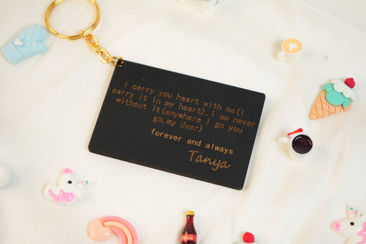 Customised Message golden Keychain 107