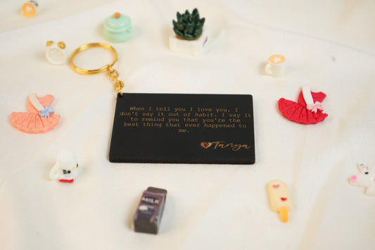 Customised Message golden Keychain 109