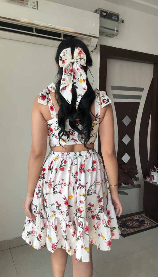Cutout Sweet Alyssum Short Dress Plus