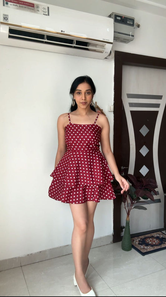 Rosewood Polka Double Layer Sun Dress