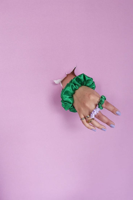 Green and Lavender Scrunchies Ring Combo