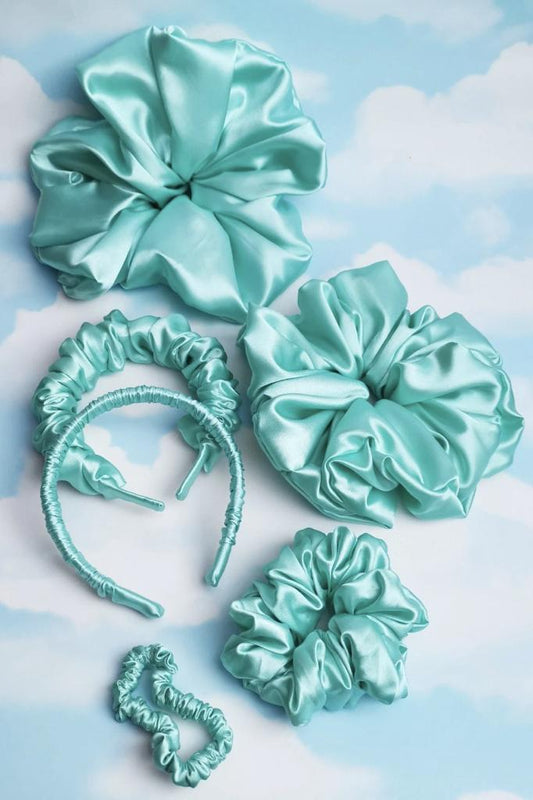 Sea Green Family Scrunchies Combo