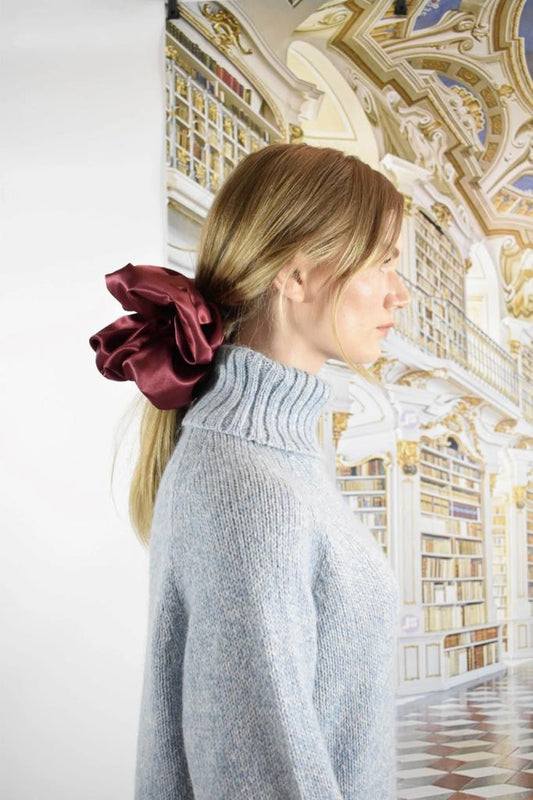 Wine Jumbo Scrunchie