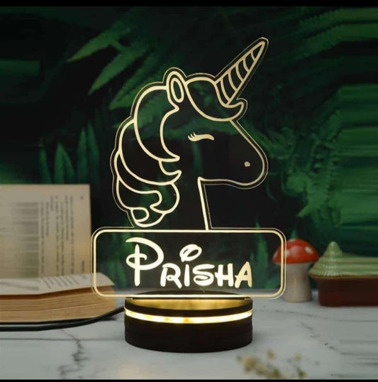 Personalised Unicorn 3D Lamp