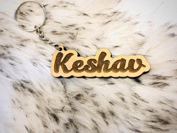 Wooden Engraving Keychain