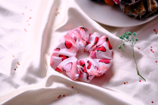 Red Butterfly Print Scrunchie