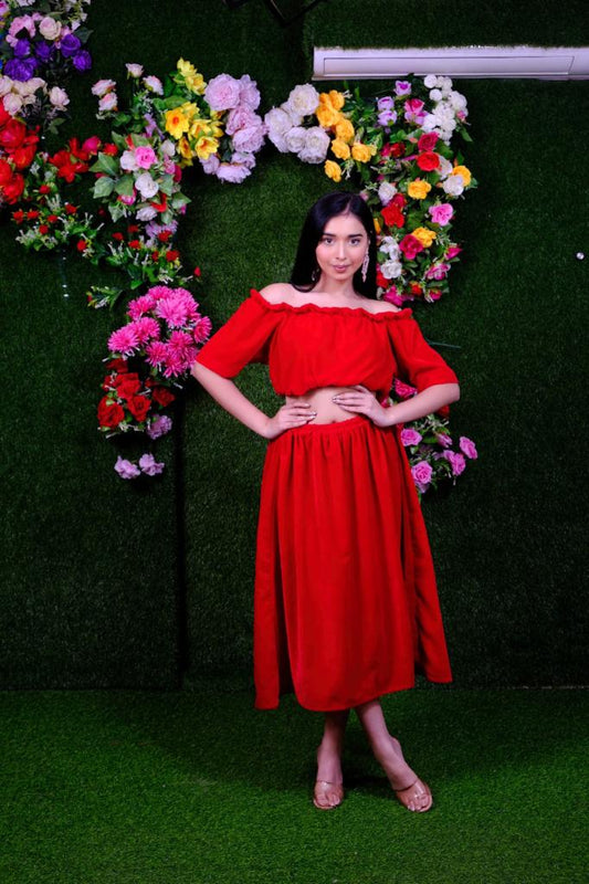 Valentine Velvet Skirt Top