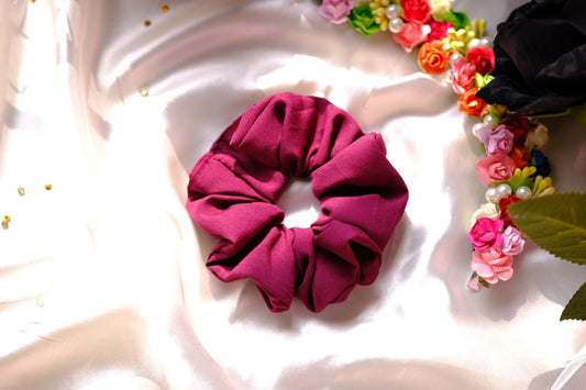 Red Wine Crape Scrunchie