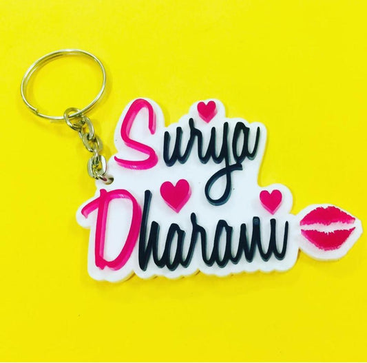 Name Double Layer  Keychain