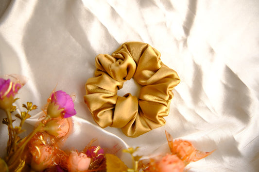 Amber Satin Scrunchie